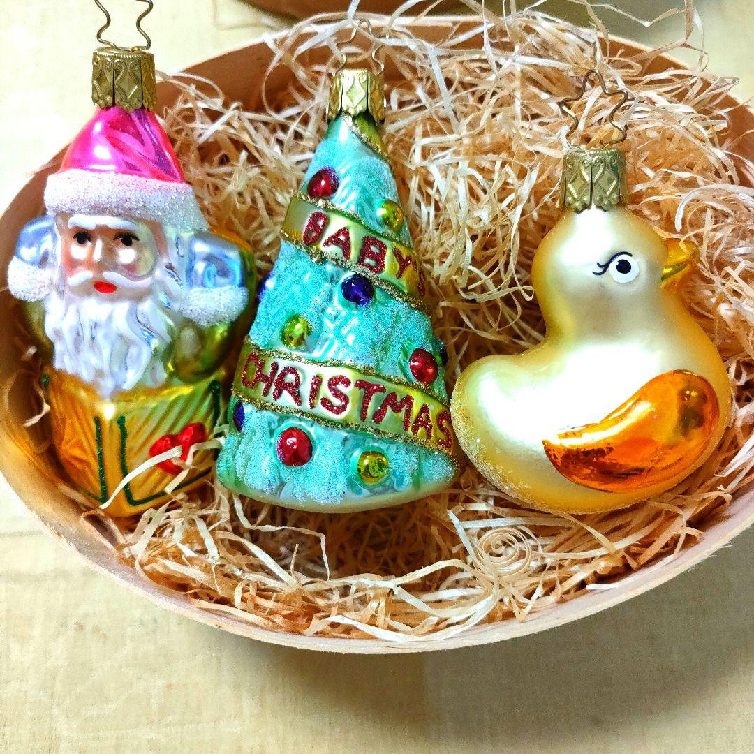 ドイツINGE-GLAS Baby's First Christmas 3個飾り