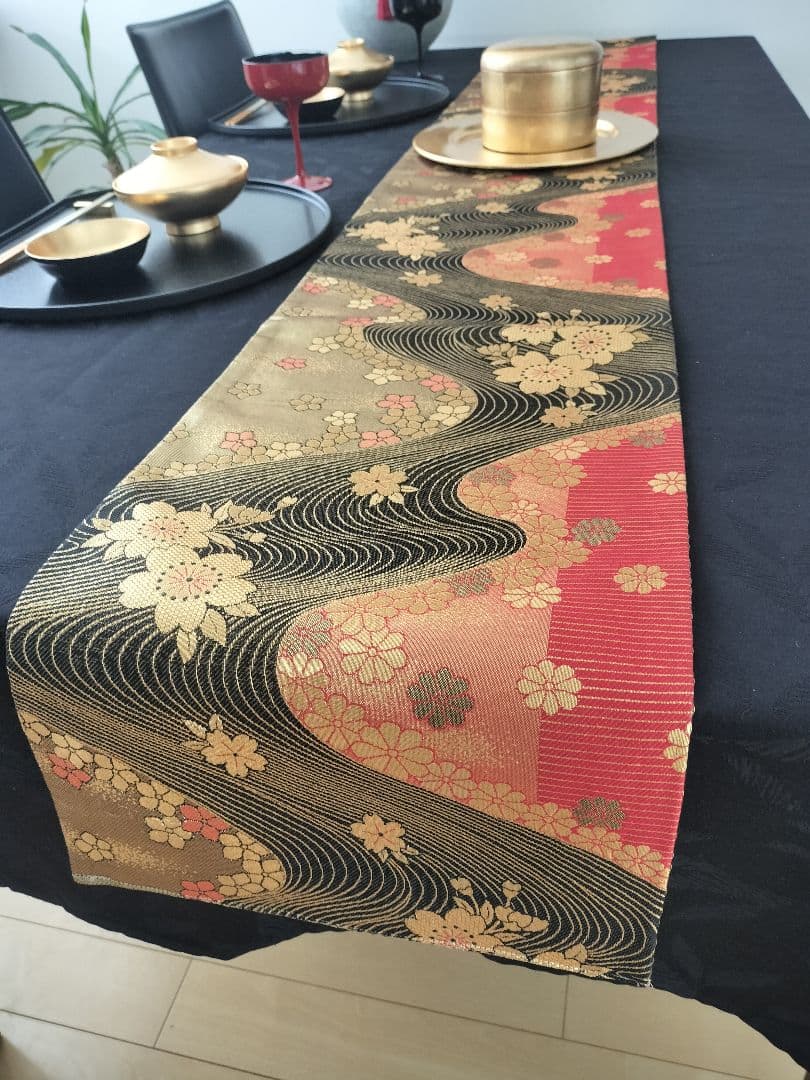 A903★高級‼️全通‼️ひな祭り‼️テーブルランナー2m11cm　リバーシブル