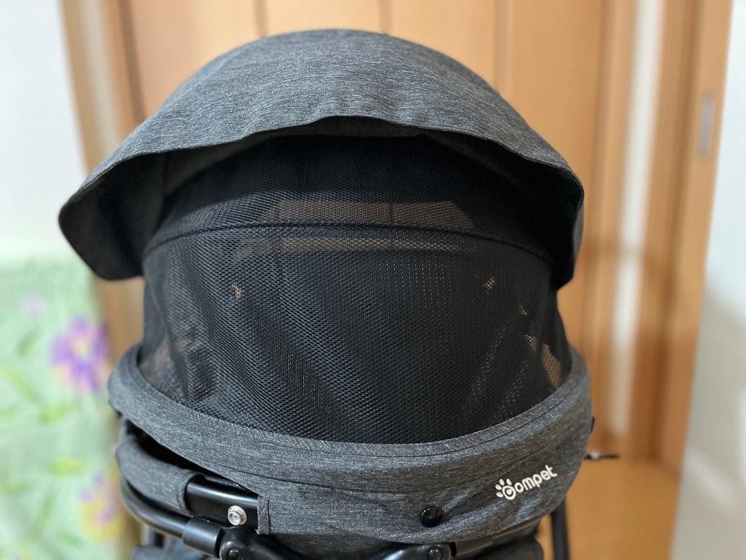 コムペット　ミリクランα グレー ペットカート 折りたたみ式 メッシュ窓付き