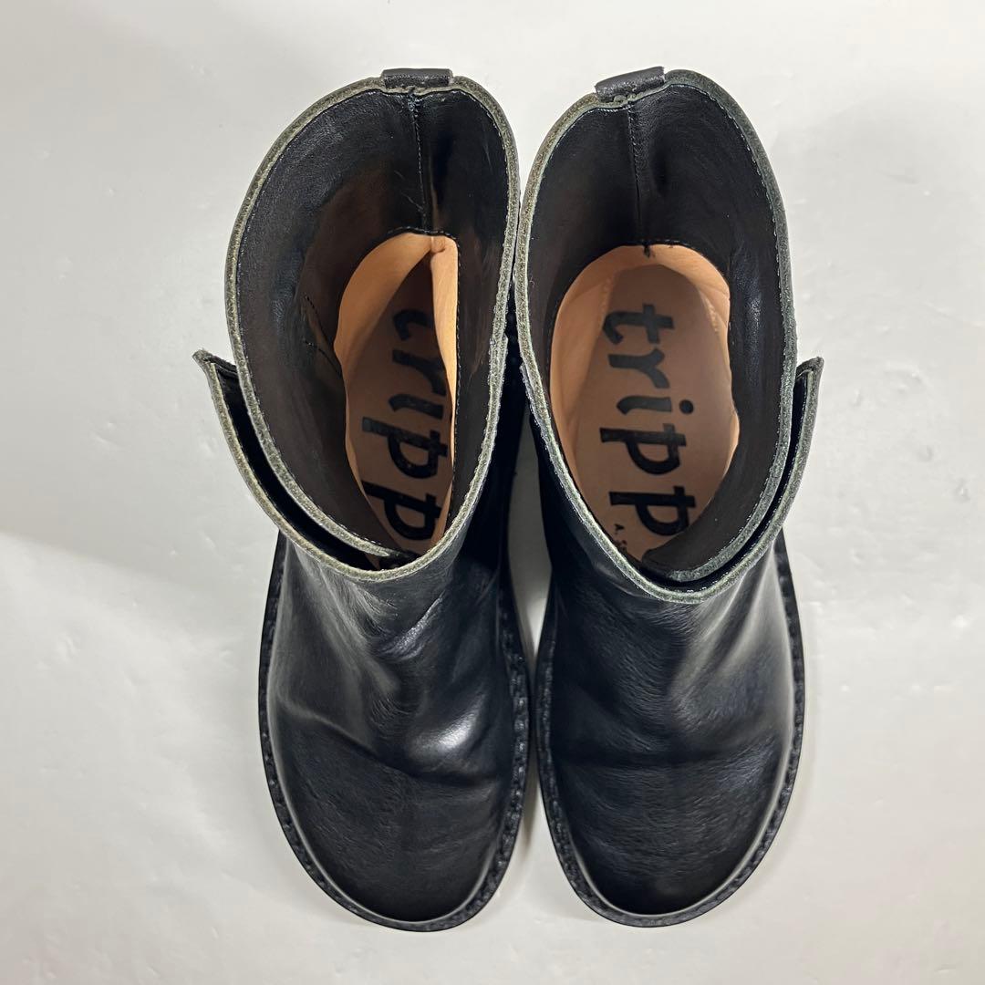 【極美品】Trippen ブーツ Deer サイズ36 サイドジップ 黒 レザー
