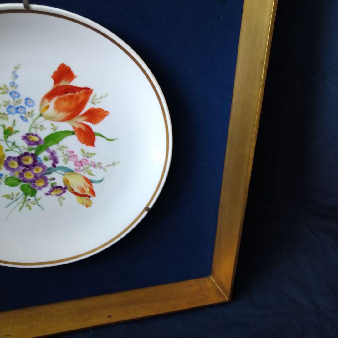 ✤マイセン(Meissen)額装花文絵皿✤