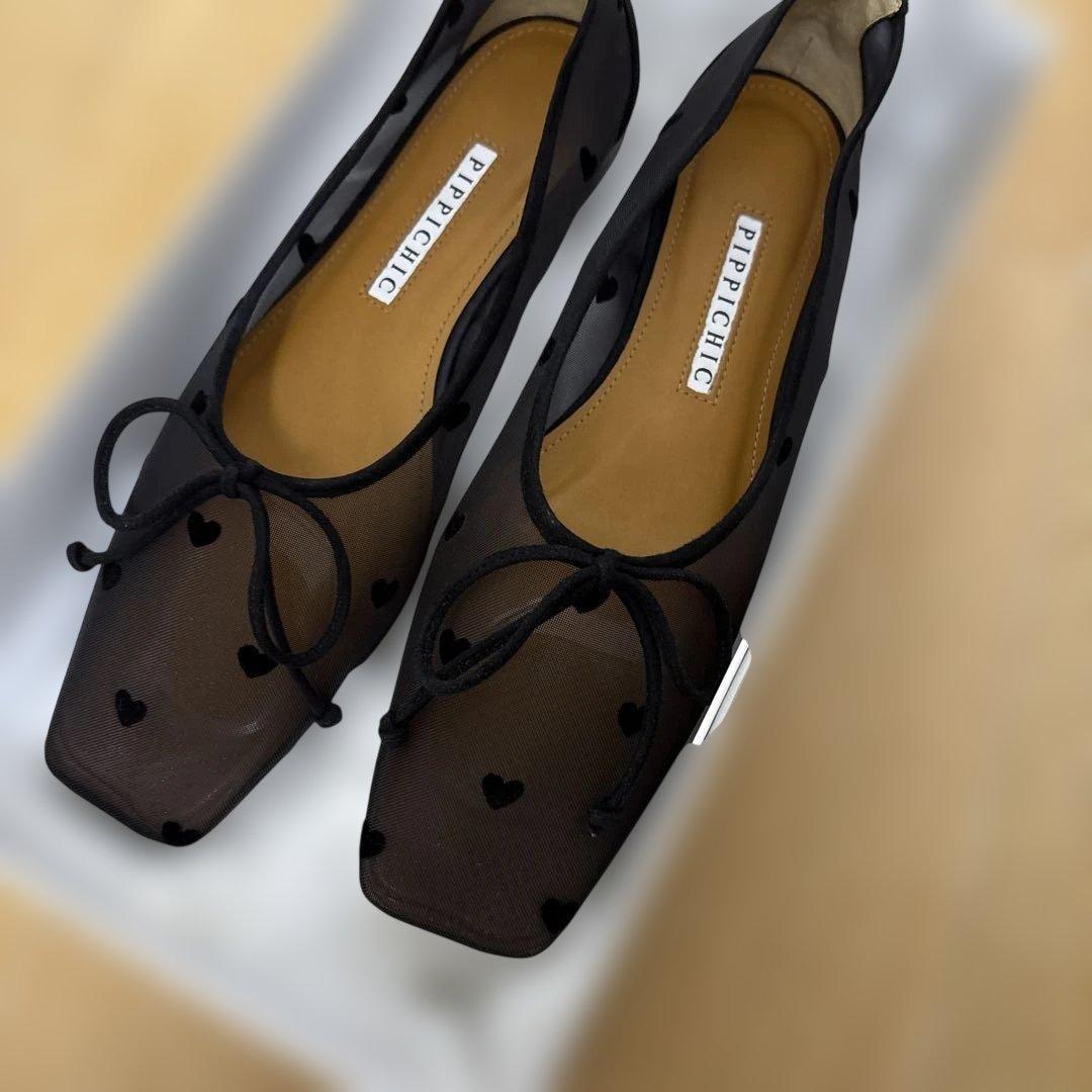 新品　＜PIPPICHIC＞ハート AMBER バレエシューズ