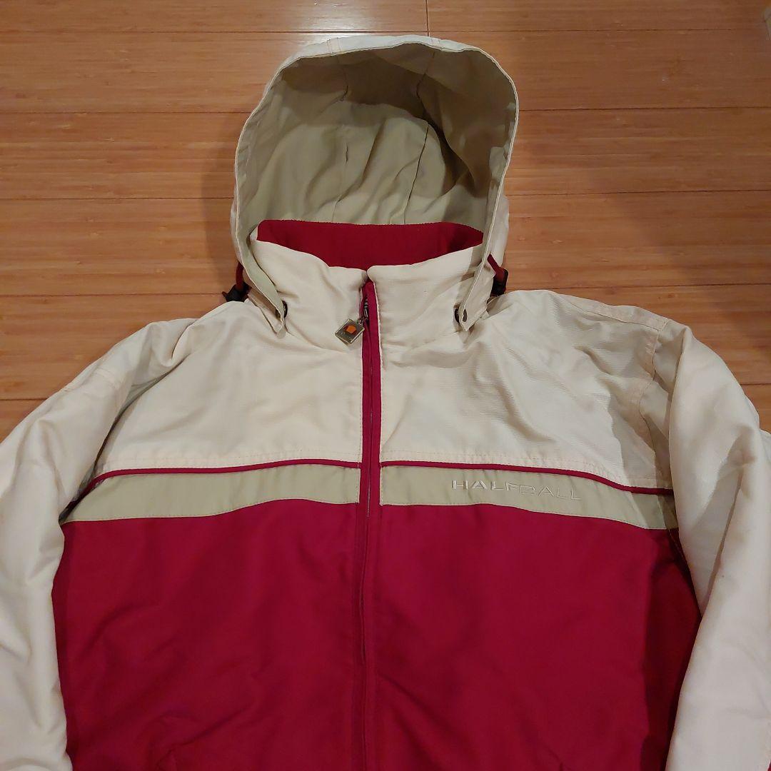 ellesse スキーウェア 赤 白 フード付き