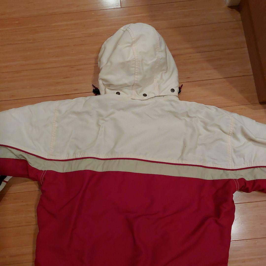 ellesse スキーウェア 赤 白 フード付き