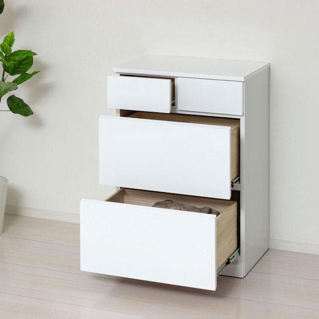 鏡面仕上げ スリム４杯引き出しチェスト 収納 完成品 タンス（221）