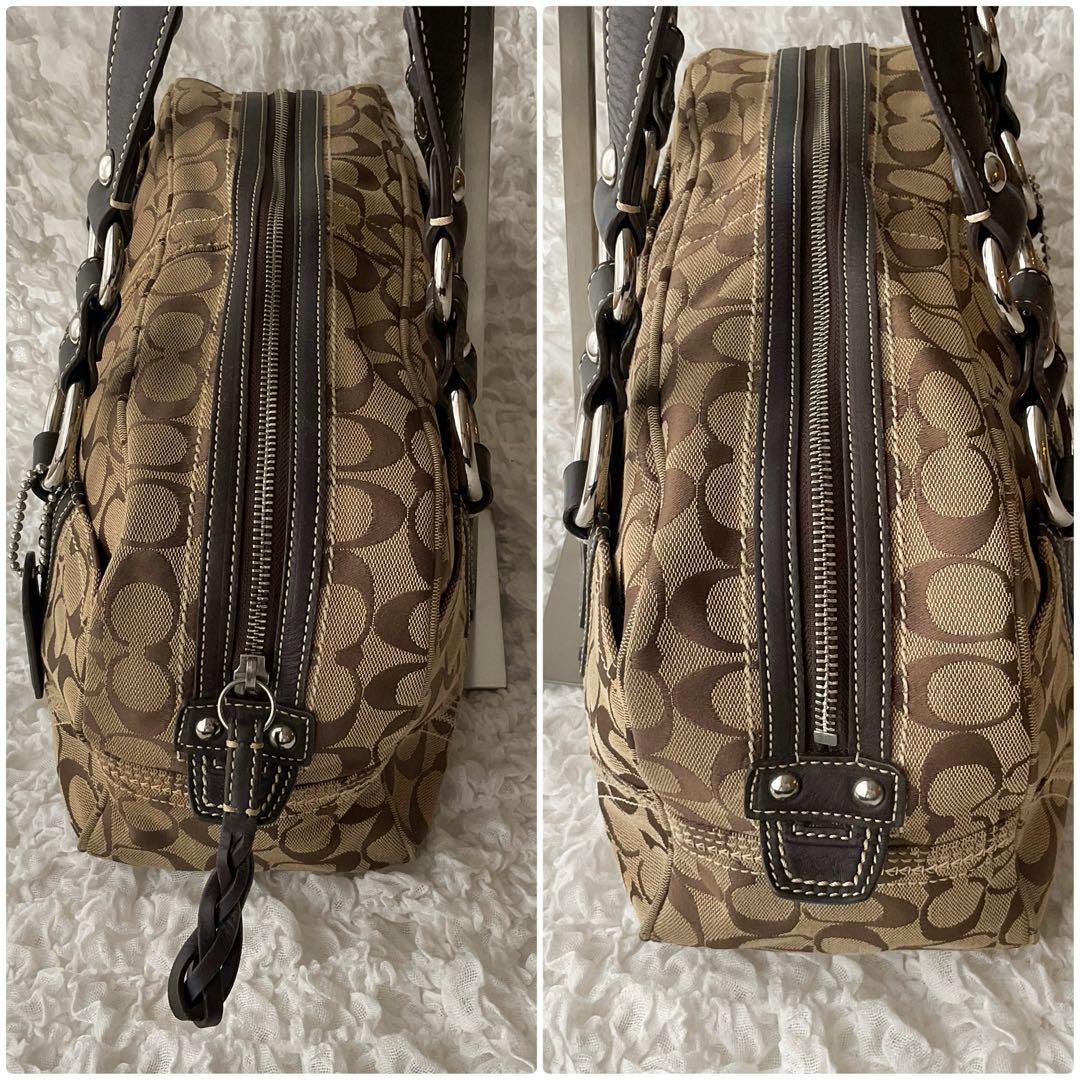 コーチ 10605 シグネチャー ショルダーバッグ キャンバス/レザー