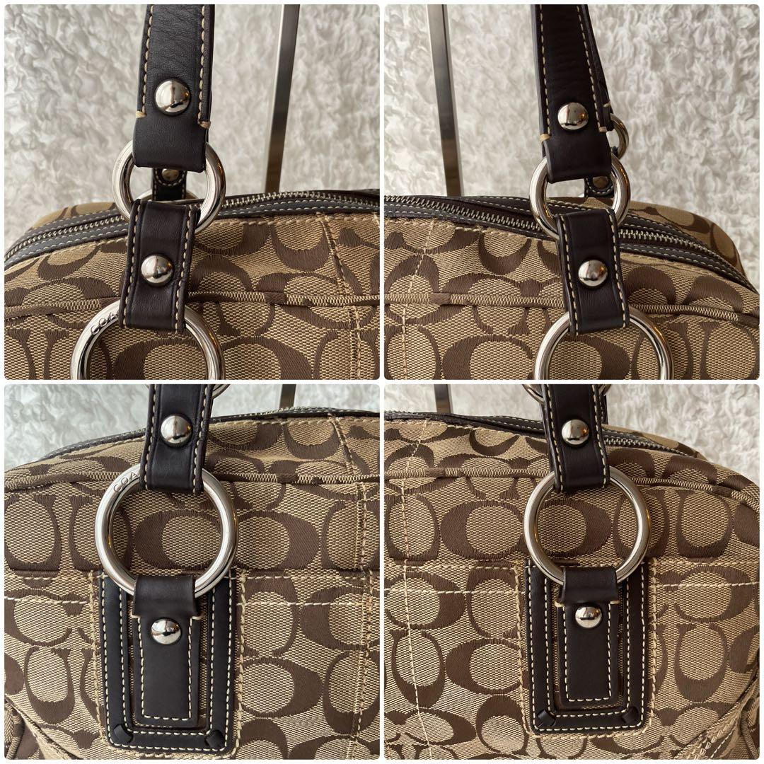 コーチ 10605 シグネチャー ショルダーバッグ キャンバス/レザー