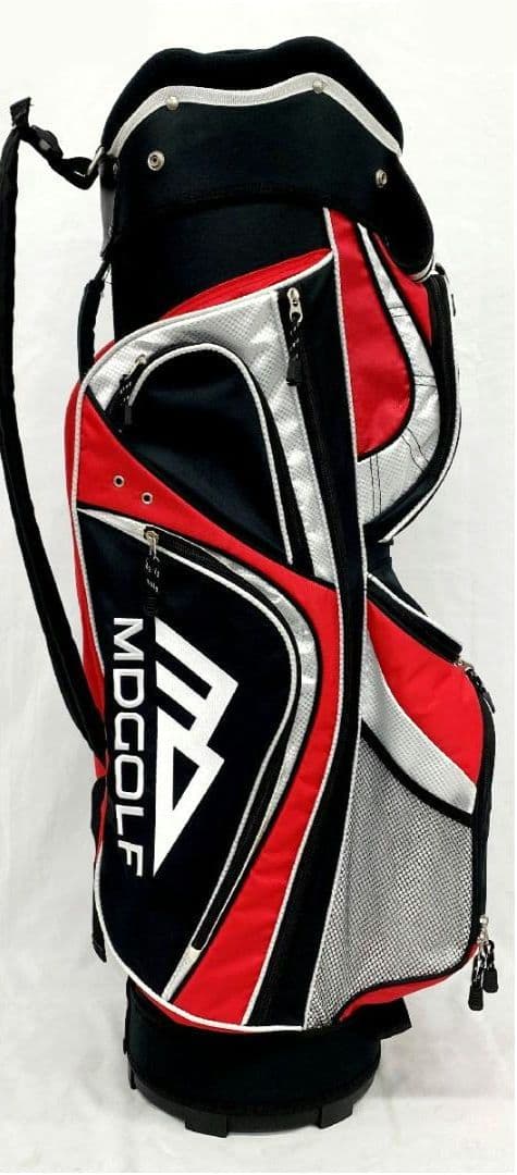 未使用品MDGOLF ゴルフ キャディバッグ ゴルフバッグ ブラックレッド系