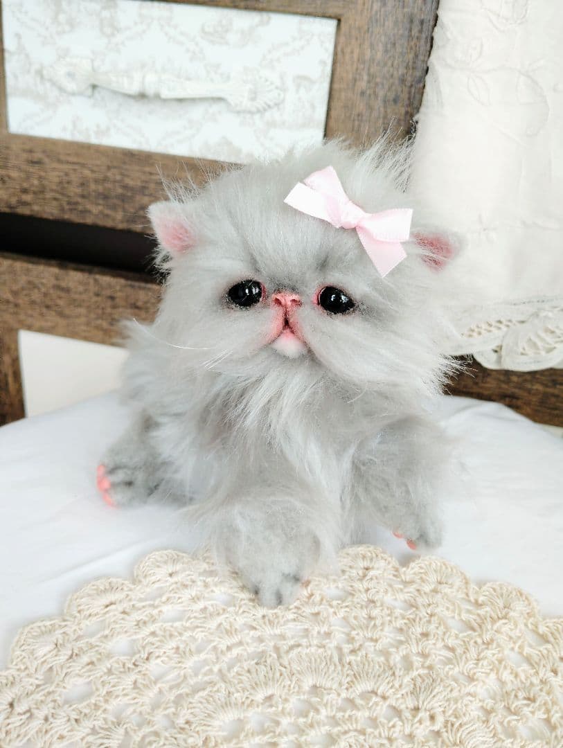 エキゾチックロングヘア♡子猫のリンちゃん♡アートドール♡ぬいぐるみ♡