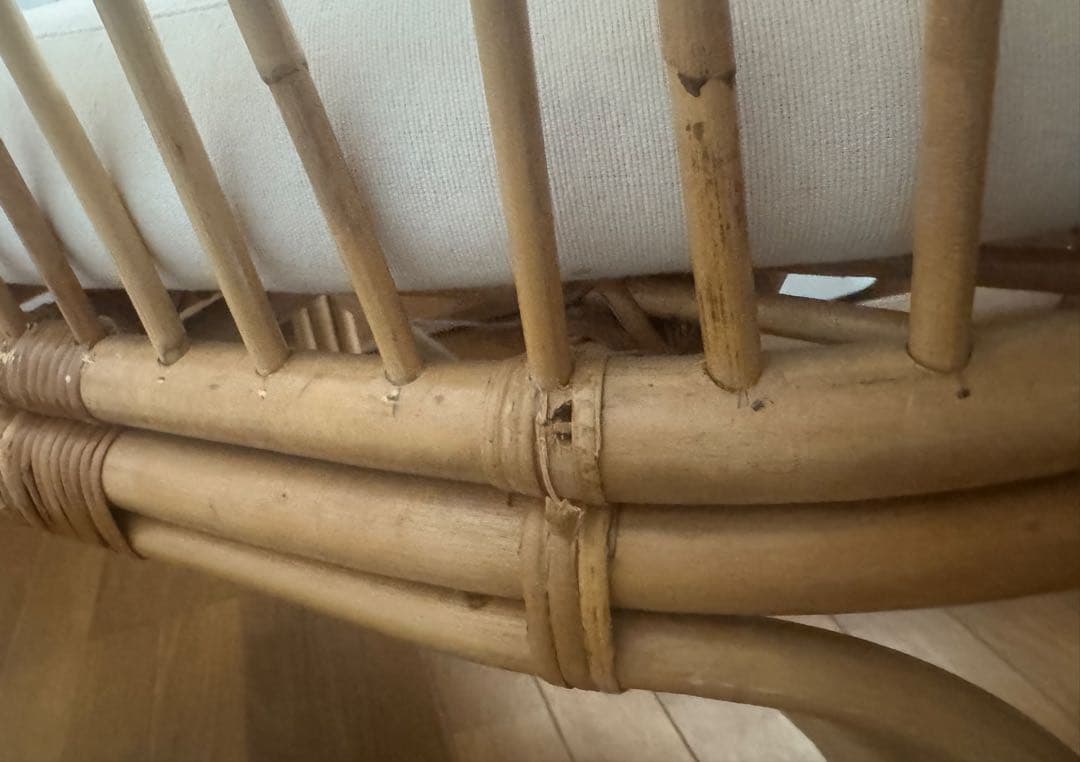 国内レア　ラタン　ベビーベッド