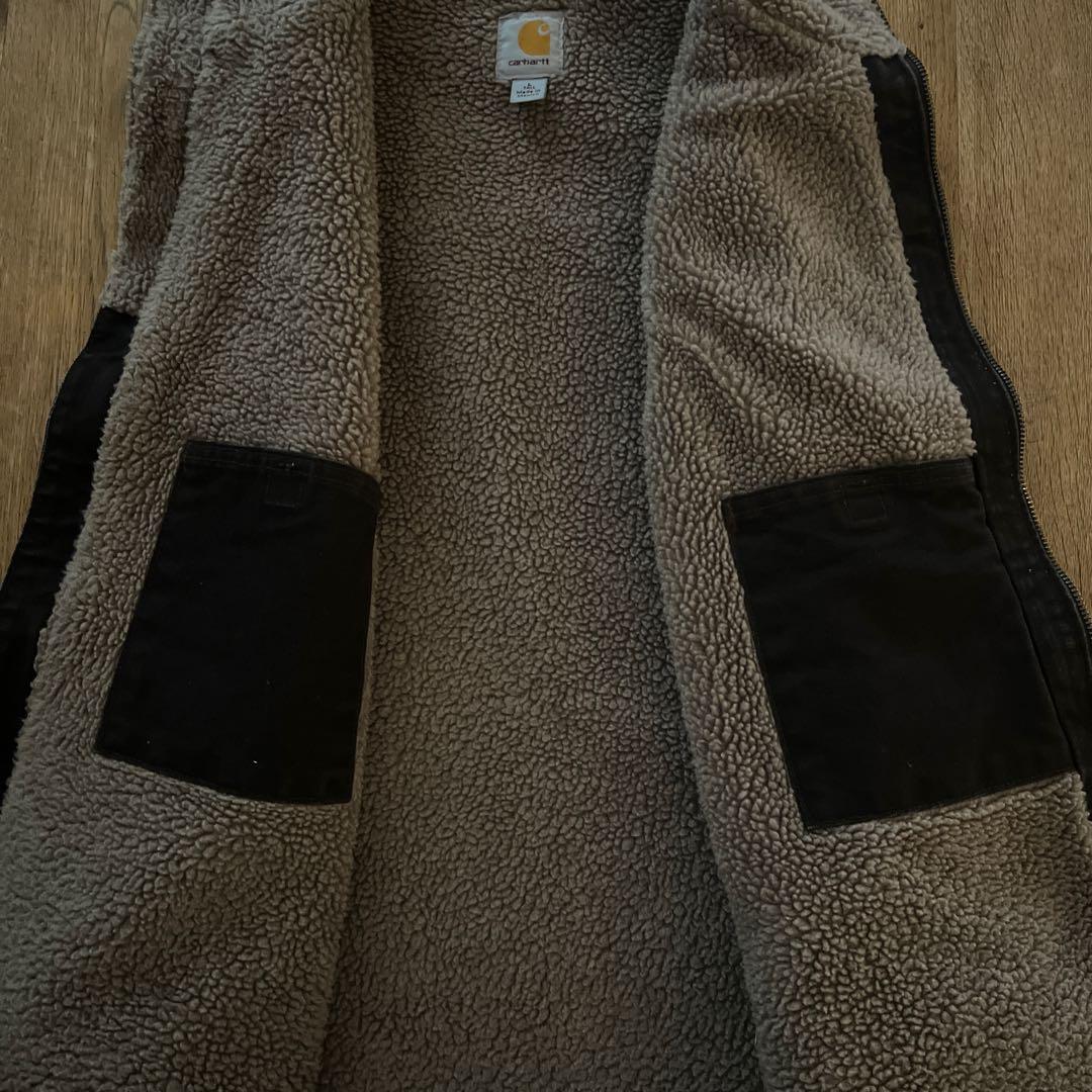 Carhartt Mexico製 モックネック　ダックベスト　裏ボアフリース