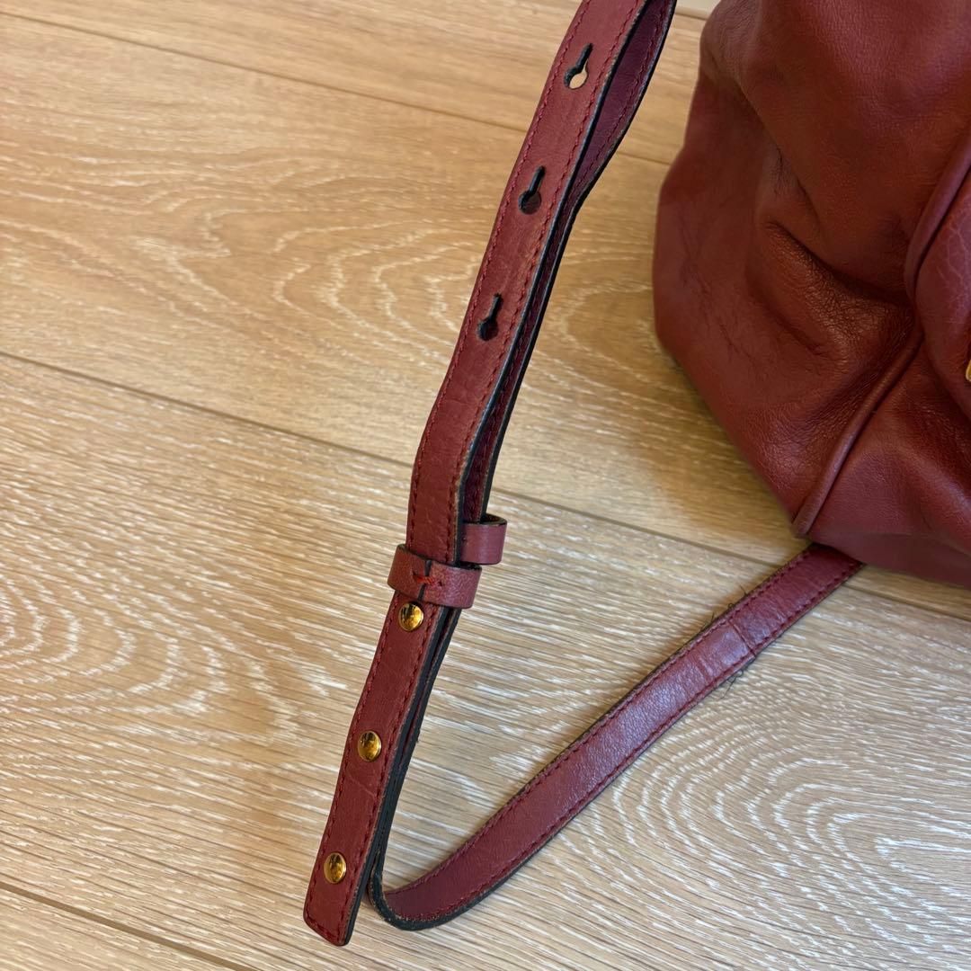 Chloe エテル ハンドバッグ レザー 赤 ボルドー ショルダー 容量大きめ