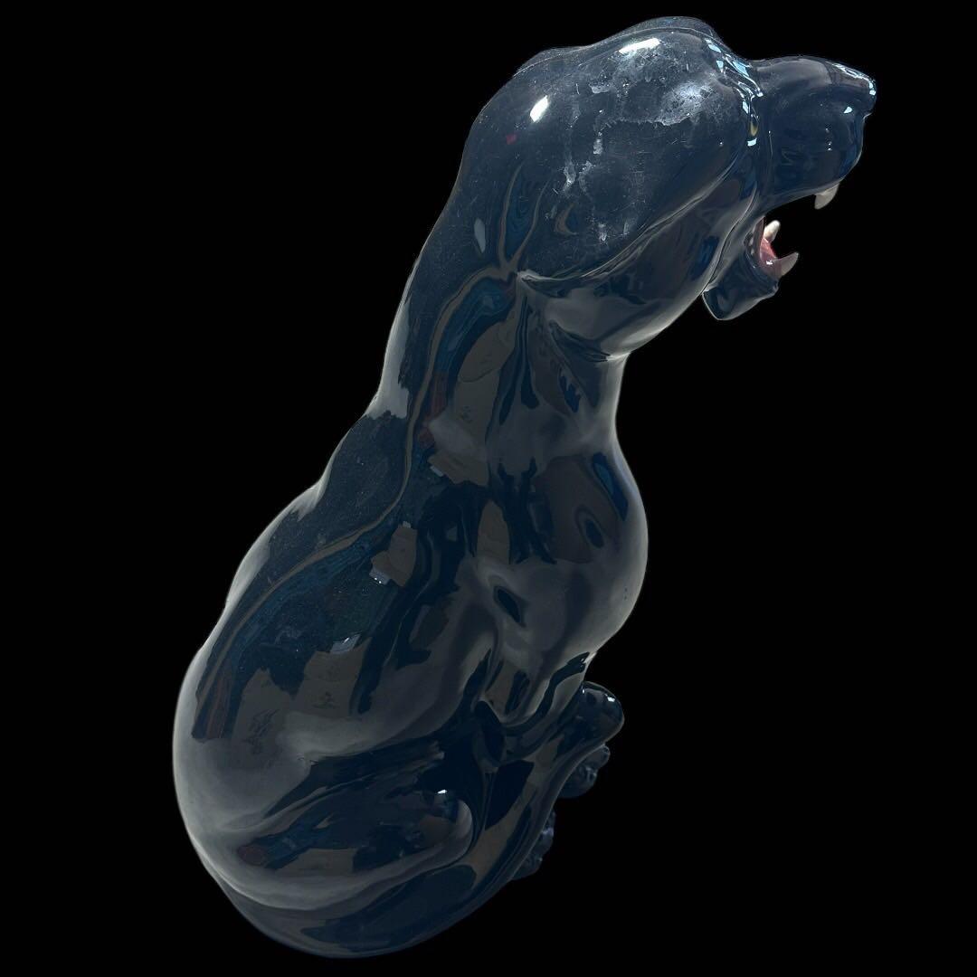 ヴィンテージ イタリア製 黒豹 縁起物 特大 セラミック オブジェ 定価数十万