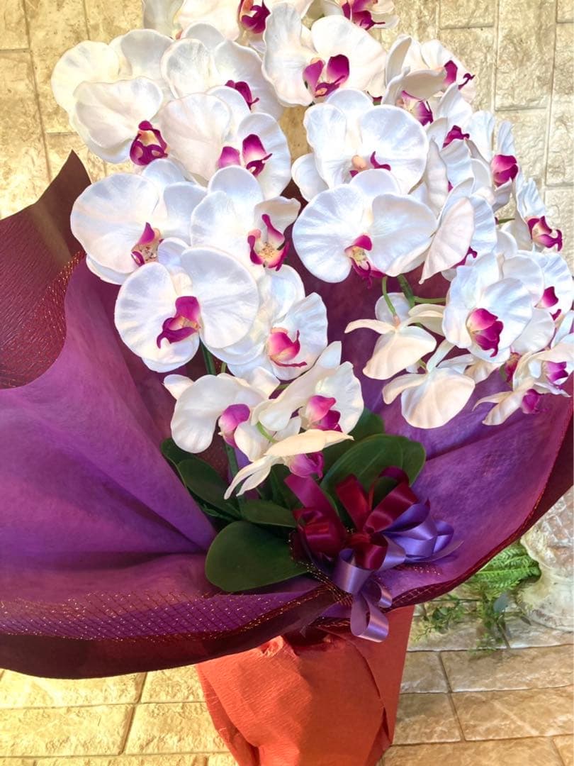 光触媒　人工観葉植物　ウォールグリーン　フェイクグリーン　胡蝶蘭8155