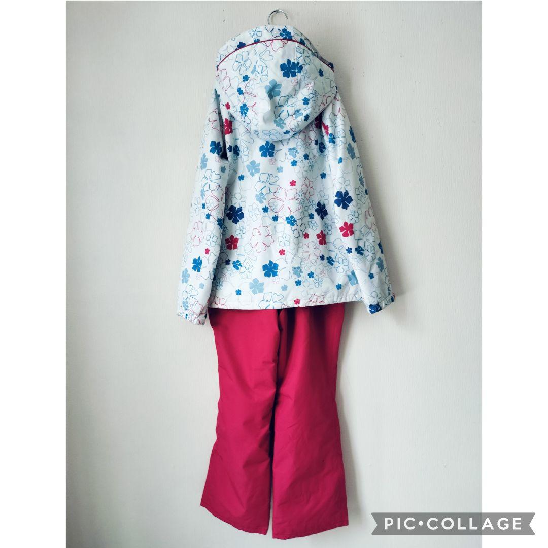 美品　Phenix クリスタルガールズ スキーウェア 160 花柄×ピンク 上下