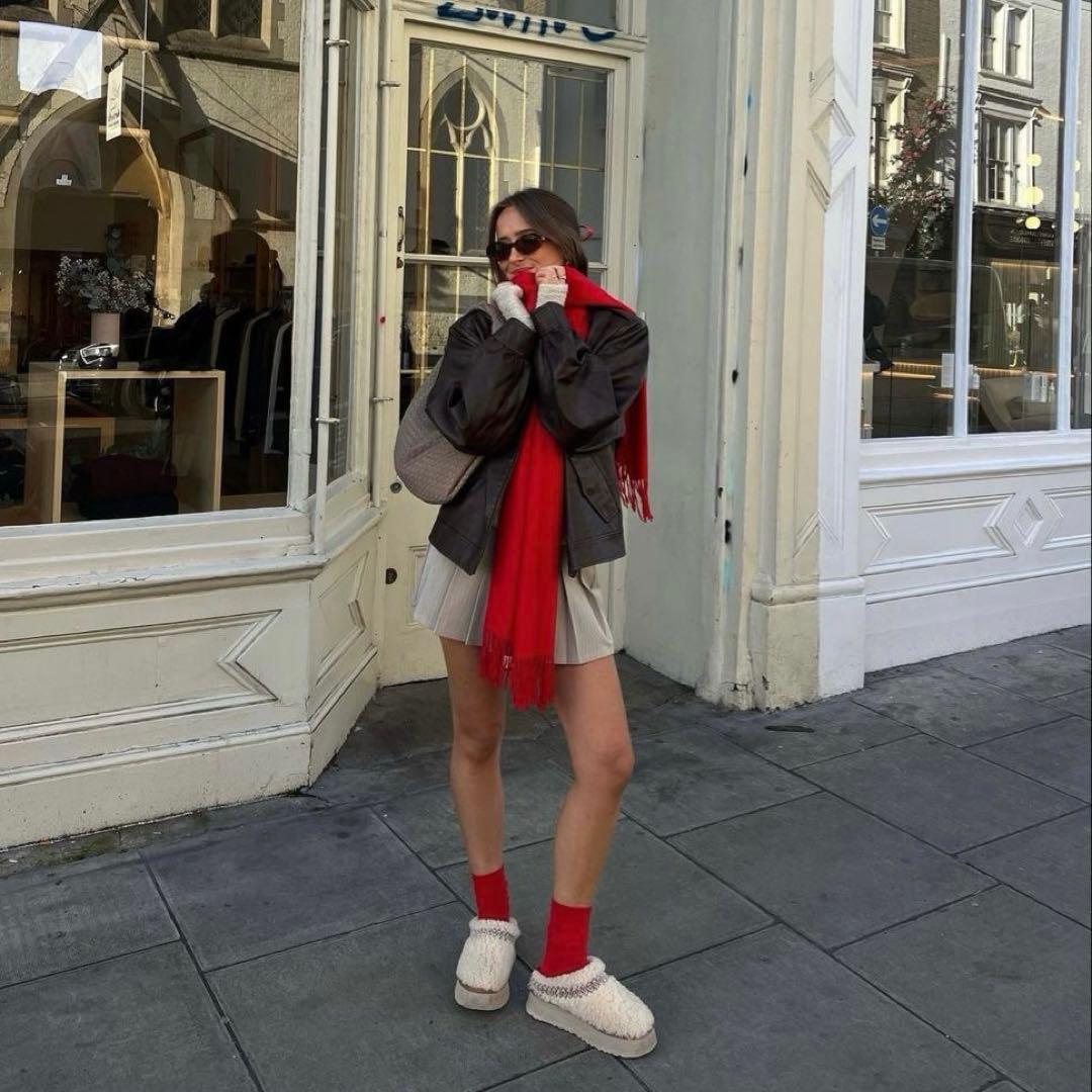 【希少】UGG タズ ヘリテージ ブレイド ムートン 厚底 ベージュ スリッポン