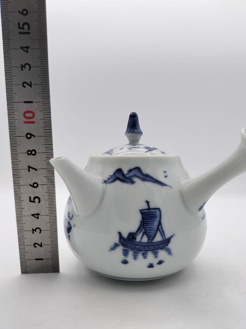 c725 煎茶　急須　山水 平安白鳳 茶道具 古物　京都