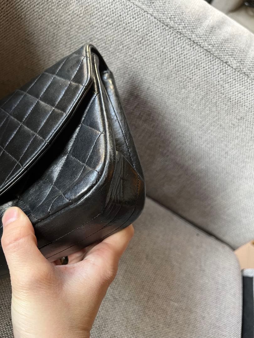 CHANEL ヴィンテージ　チェーン　ショルダーバッグ　マトラッセ　ラムスキン