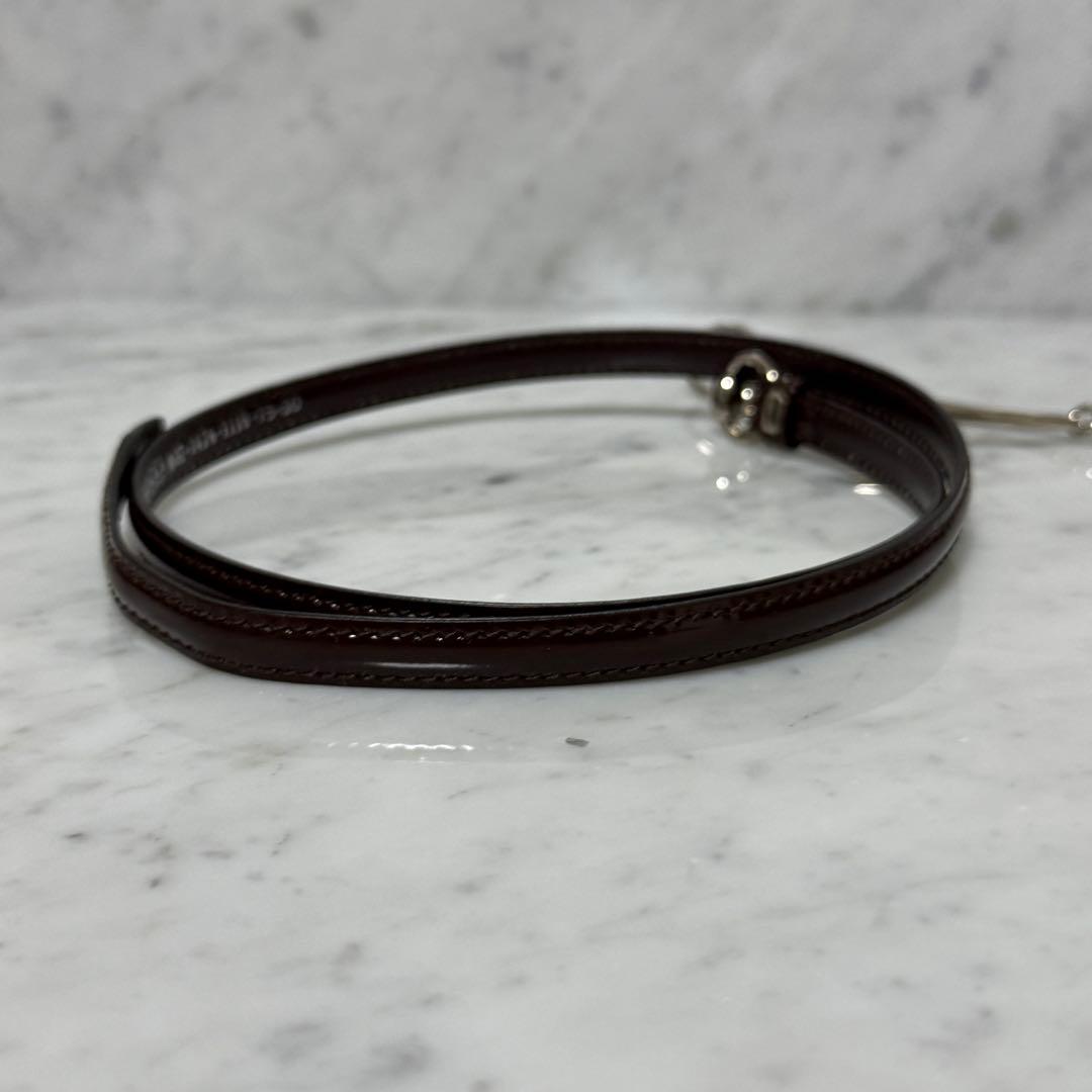 GUCCI グッチ ベルト 細ベルト 本革 レザー ホースビット シルバー 銀