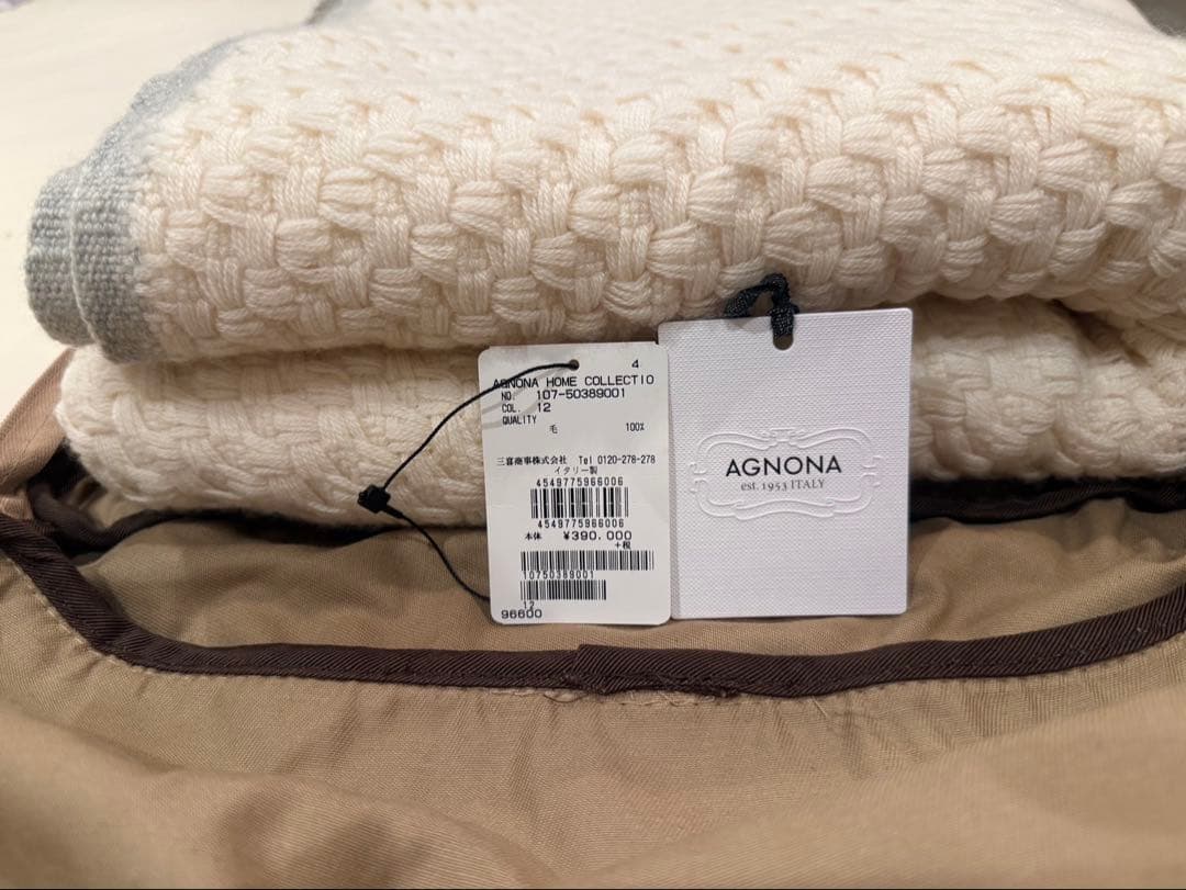 AGNONA（アニオナ）カシミア100％ 大判ブランケット／未使用新品