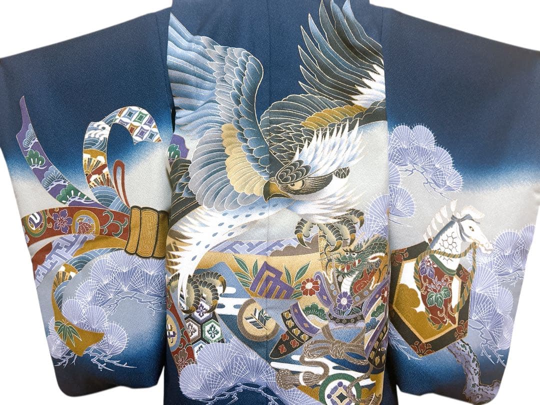 紺地縦縞袴♡七五三　5歳　男の子　フルセット　一式　鷹
