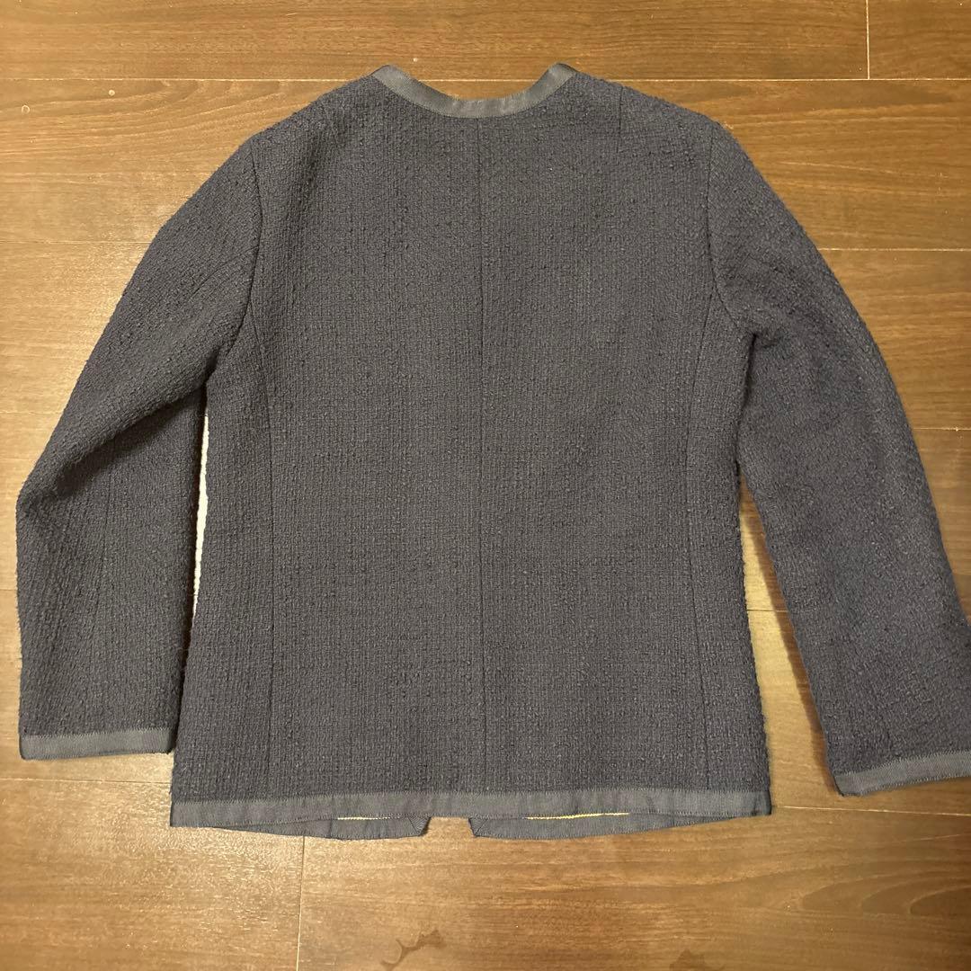 ドゥーズィエムクラス　ネイビーtweed Vネック ジャケット