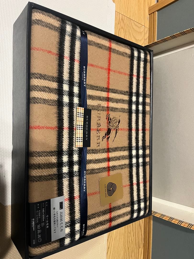 バーバリー 高級 ウール 純毛毛布 140×200cm