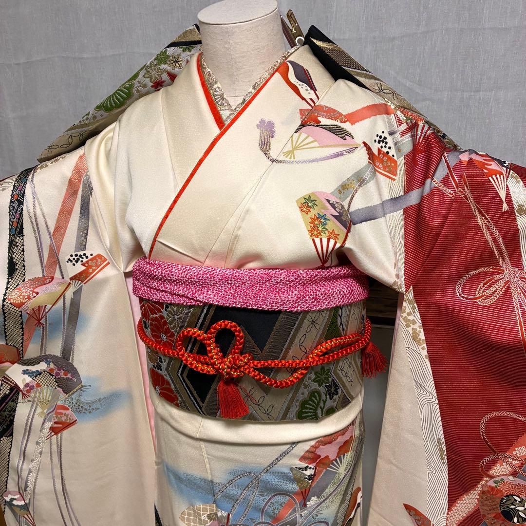 ⁂ゆう様⁂【振袖フルセット】豪華金彩金駒刺繍 御所車熨斗文様 7点セット