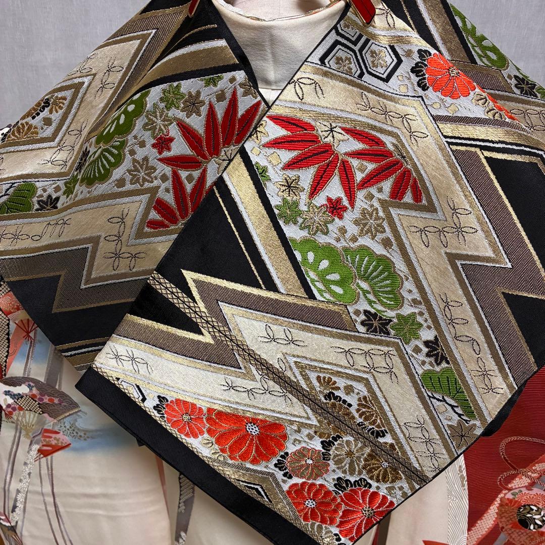 ⁂ゆう様⁂【振袖フルセット】豪華金彩金駒刺繍 御所車熨斗文様 7点セット