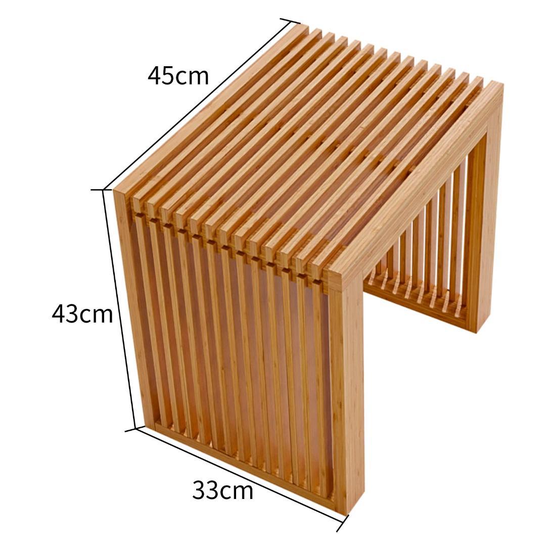 ☆1人用 竹製ベンチ　美しいデザインと機能性　コンパクト