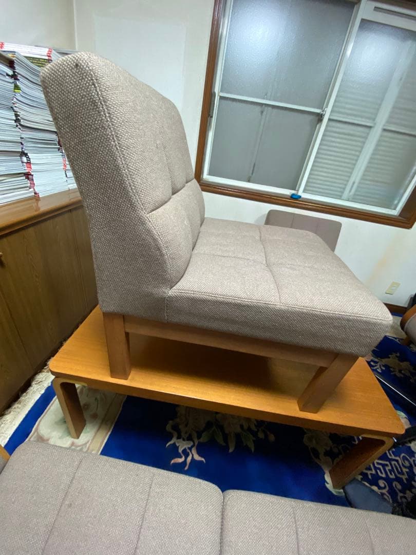 天童木工　グレー ファブリック ダイニングチェア①