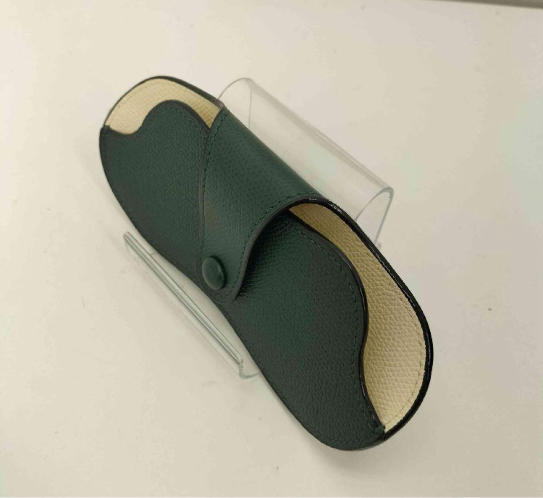 【美品！希少！】Valextra　メガネケース　ダークグリーン　ホワイト