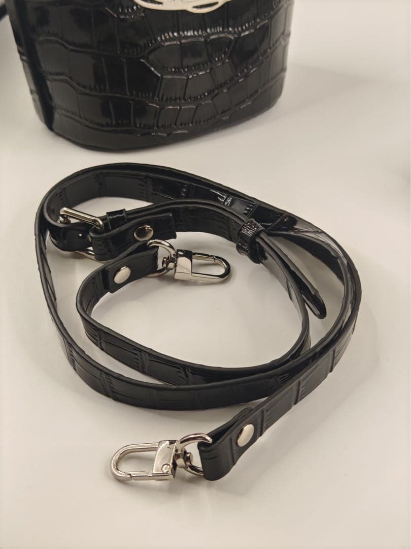 Vivienne Westwood クロコ型押しミニバケットバッグ ブラック美品