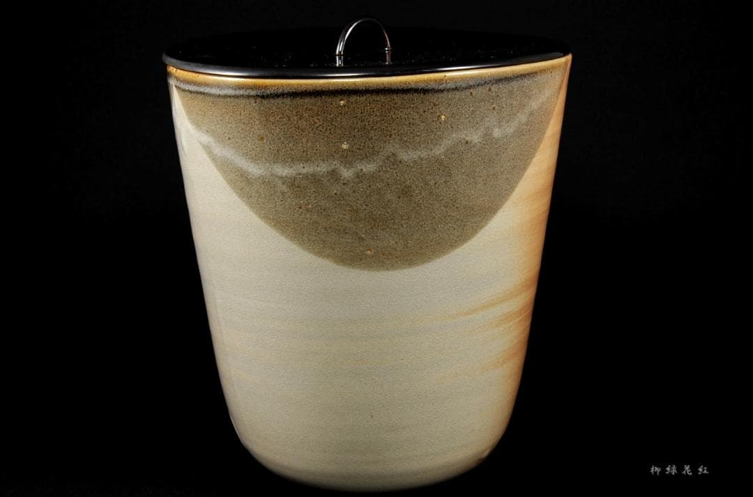 虫明焼 竹絵 水指 茶道具