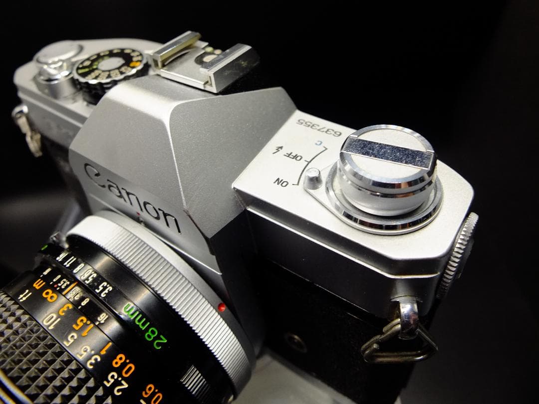 キャノンFTb前期型シルバー／FD28mmf3.5SC付【実写確認済整備品】