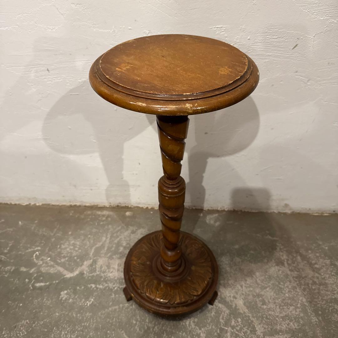 年末年始saleヴィンテージ　木製サイドテーブル　ラウンド　花台