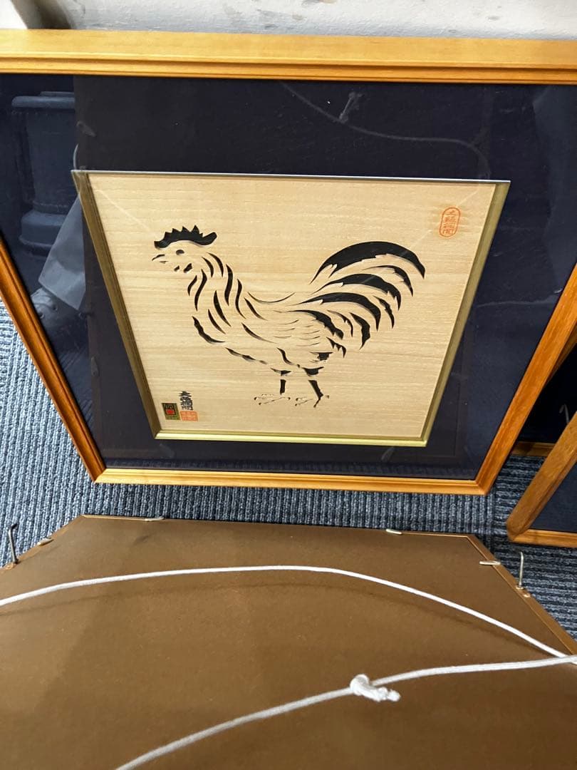 伝統工芸品　木製レリーフアート デザイン 4個