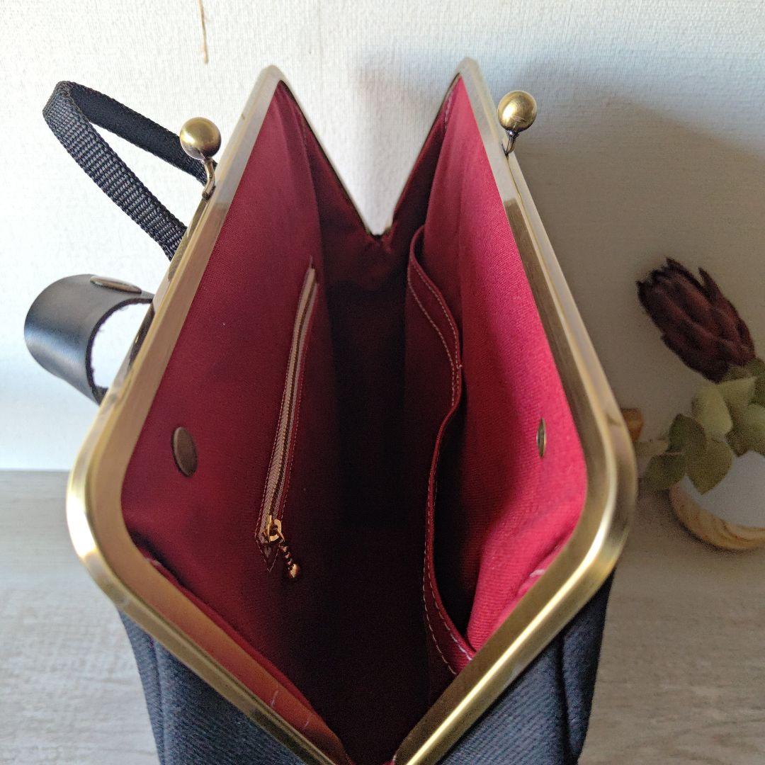 【maginko様】縦型がま口ショルダー　リュック ハンドメイド