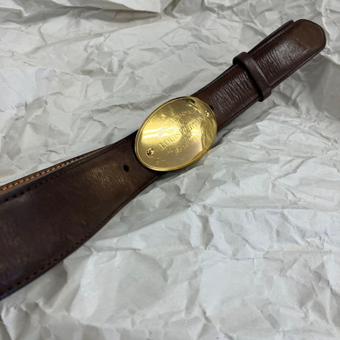 LOUIS VUITTON　レザー　ベルト　茶　3428