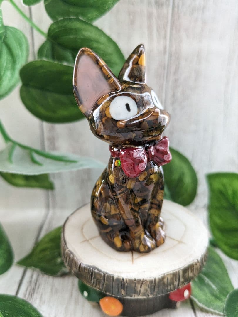 【はるかな】ミニサイズ！タイガーアイの蝶ネクタイねこちゃん形オルゴ☆他５点