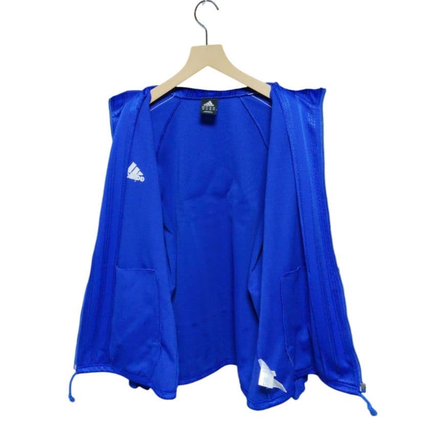 アディダス ジャージ上下セット【ジャケットXO パンツО】青シャドウストライプ