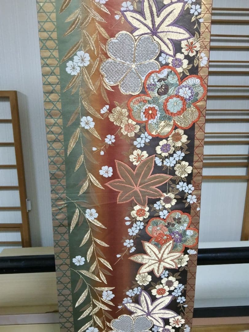 専用 最終値下げ F-274 訪問着 金彩 暈し 袷 鶴 松 梅 緞子 美品