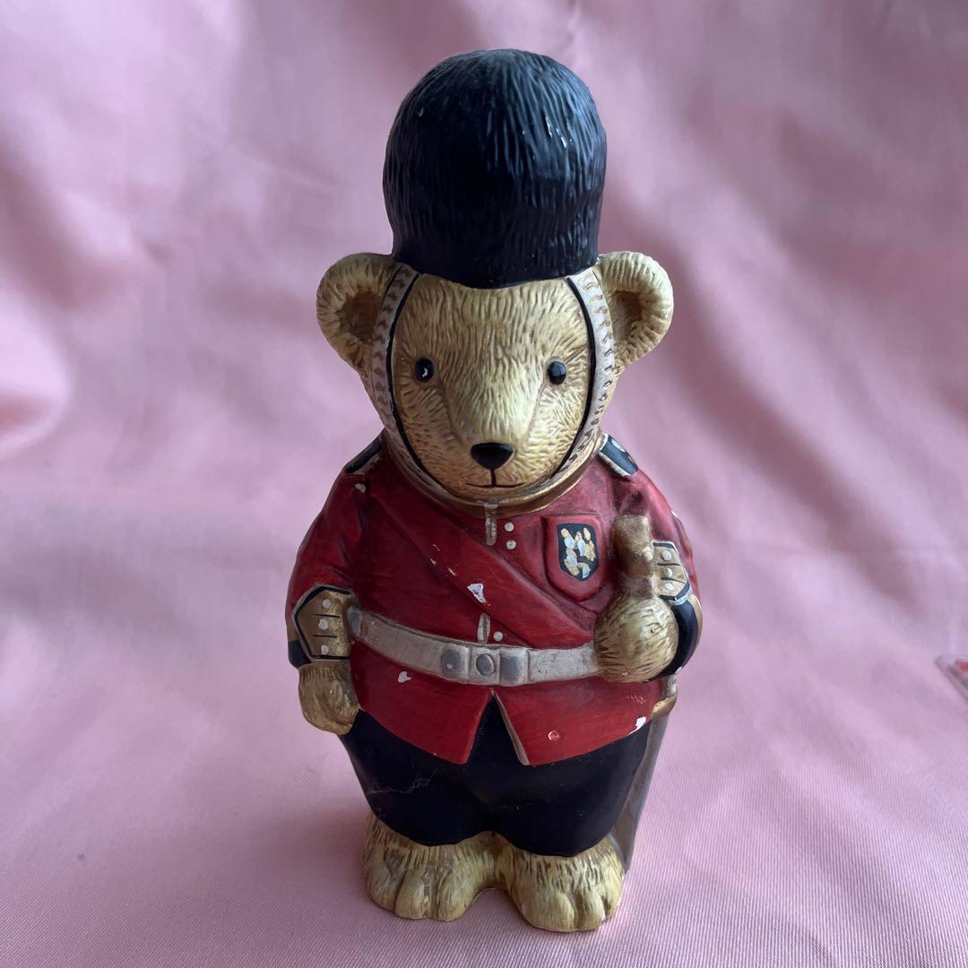 加藤工芸　KATO KOGEI テディベア　イギリス　兵隊　置物　ハンドプリント