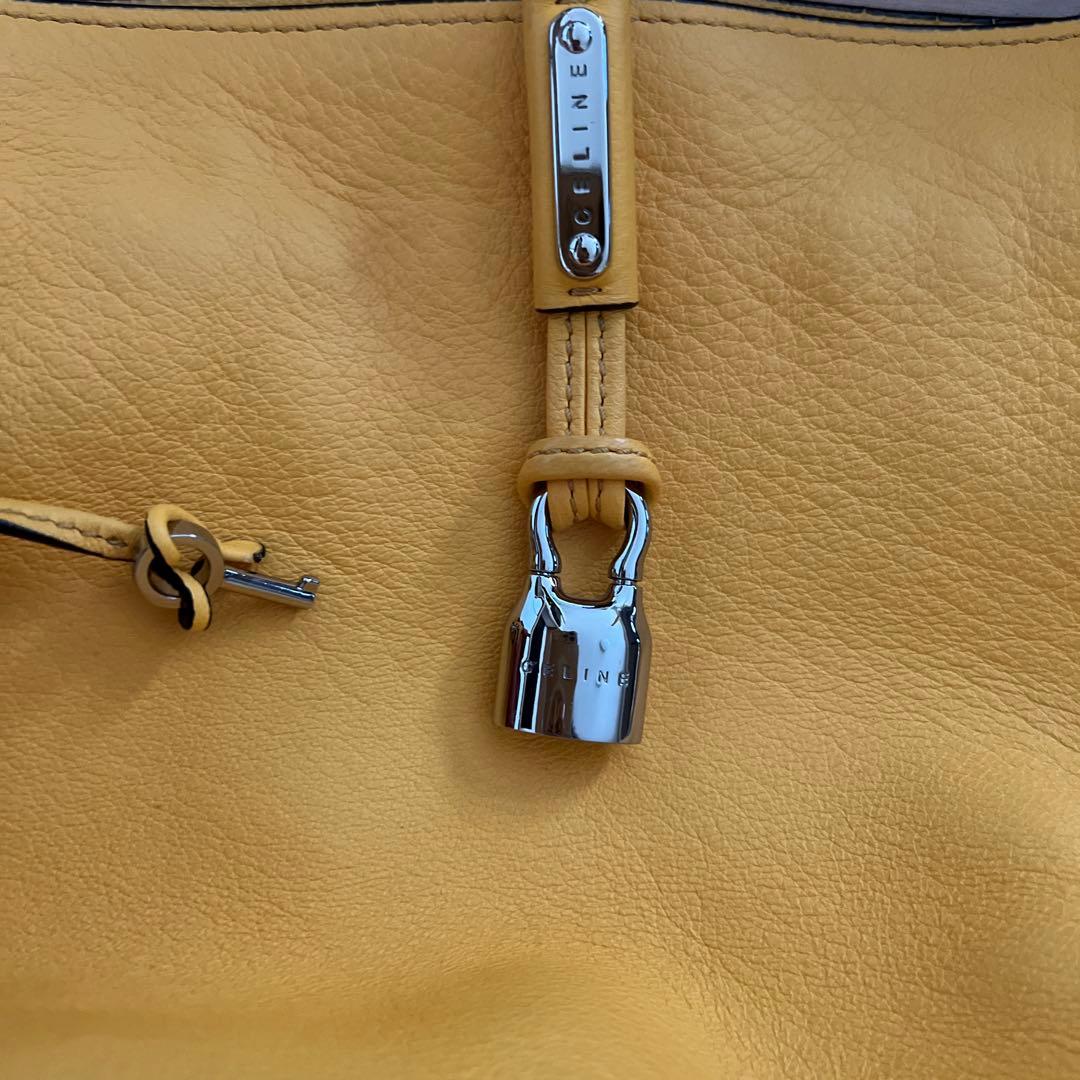 CELINE セリーヌ　ワンショルダー　イエロー レザー バッグ