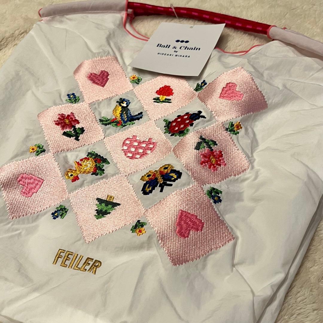 FEILER ボール&チェーン 刺繍 エコバッグ お花 ハイジ フェイラー