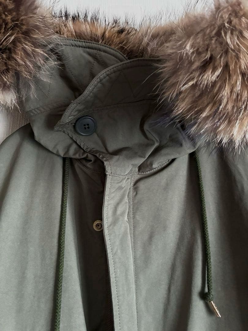 美品【ドゥーズィエムクラス】モッズコート　ファーライナー付き　カーキ　38