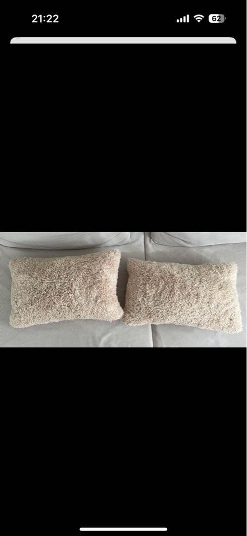 zara フェイクファーボアクッションカバーピローケースブラウンベージュ