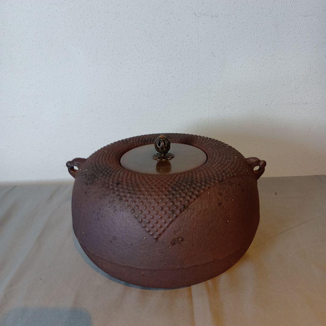 値下げ茶道具　色紙釜　佐藤清光作