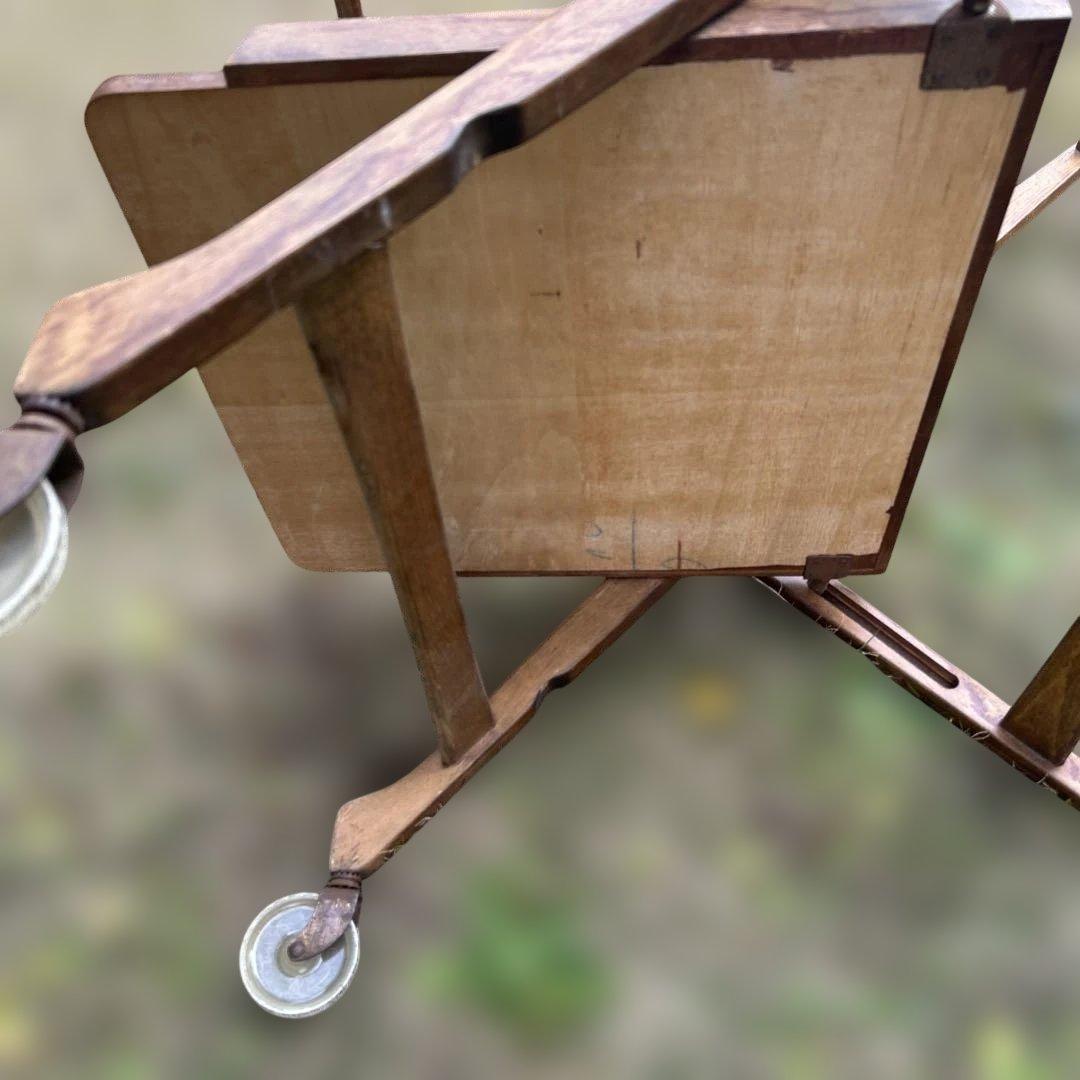 アンティーク木製折りたたみ式手押し車