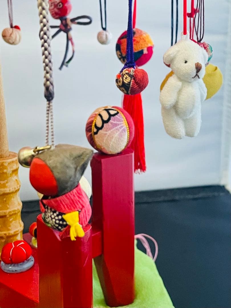 雛祭り用 ハンドメイド傘型さげもん吊るし飾り台座布団付